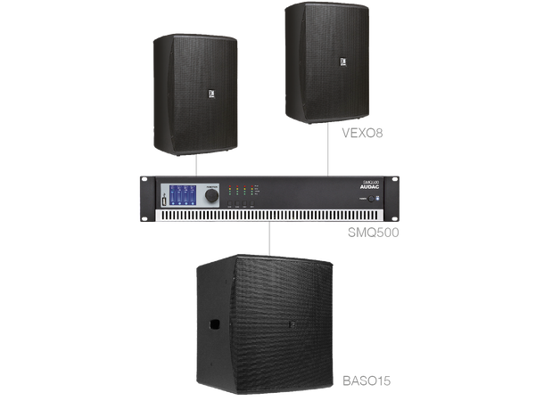 Forte8.3, 2x Vexo8, 1x Baso15 + SMQ500 Installasjonspakke - 60m2 - Hvit 